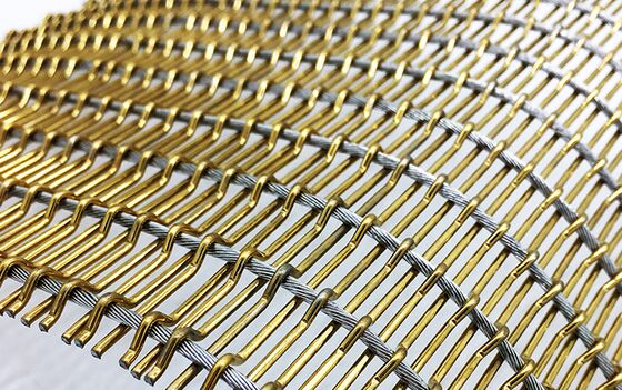 Welded decorative stainless steel wire plain weave mesh for use in building exteriors and screens