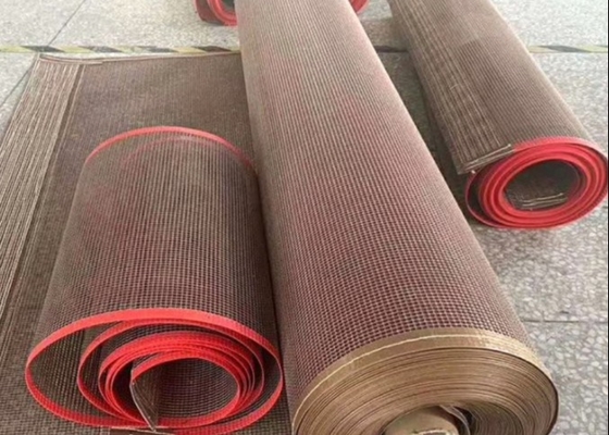 4 * 4mm Uzun Ömürlü Ptfe Konveyör Bantları Kaplı Fiberglas Hasır