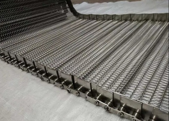 1.0mm ila 3.0mm Karbon Çelik Spiral Hasır Kemer Yiyecek ve Barbekü Taşıyor