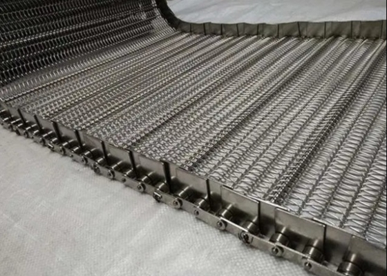 Gıda İşleme Spiral Mesh Kemeri Gıda Sınıfı Paslanmaz Çelik Tel