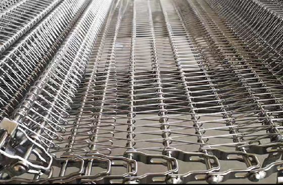 Gıda Endüstrisi için Spiral Yüksek Sıcaklık Zincirli Metal Örgü Konveyör Bandı