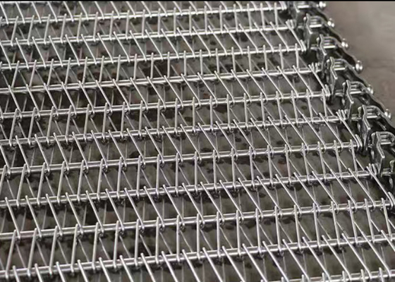 Paslanmaz Çelik Zinciri Spiral Taşıyıcı Kemeri 1m 1.2m 1.5m Geniş Metal Denge Dikiş