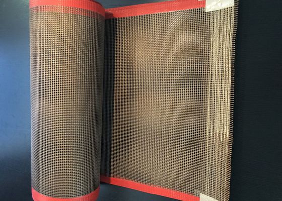 Kumaş Kurutma Fırını 6 * 6mm PTFE Kaplı Fiberglas Hasır Konveyör Bantları