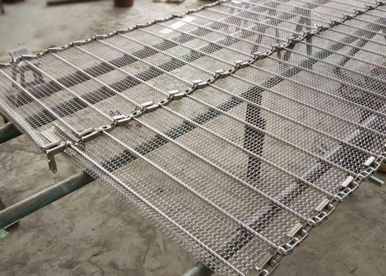Şişe Taşıma için 60cm Genişlik Aisi 201 Zincir Örgü Konveyör Bant