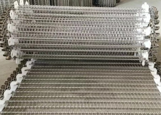 400mm Genişlik Sus304 Spiral Örgü Bant Et Dondurma İşleme
